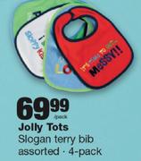 Jolly Tots Slogan Terry Bib Assorted-4 Pack