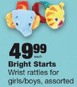Bright Starts Wrist Ratties For Girls/Boys ,Assorted Each