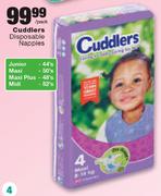  Cuddlers Disposable Nappies Junior-44's/Maxi-50's/Maxi Plus-48's/Midi-52's Per Pack