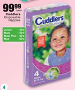 Cuddlers Disposable Nappies Junior-44's/Maxi-50's/MAxi Plus-48's/Midi-52's Per Pack