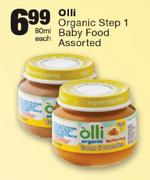 Olli Organic Step 1 Baby Food Assorted-80ml Each