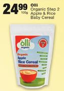 Olli Organic Step 2 Apple & Rice Baby Cereal-100g