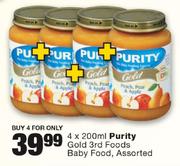 Purity Gold 3rd Foods Baby Food Assorted-4 x 200ml