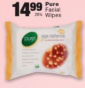 Pure Facial Wipes-25's