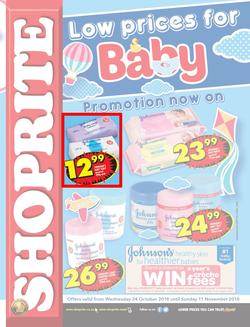 Shoprite Gauteng, Mpumalanga, Limpopo & North West : Baby Promotion (24 Oct - 11 Nov 2018), page 1