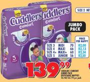 Cuddlers Comfort Jumbo Pack Disposable Nappies 56/60/66/70-Per Pack