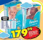 Pampers New/Active Baby-Dry Jumbo Pack Disposable Nappies 44/52/62/66/76/94-Per Pack