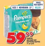 Pampers New Baby-Dry Disposable Nappies-27 Per Pack