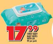 Sweet Baby Baby Wipes With Lid-80 Per Pack