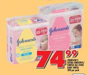 Johnson's Extra Sensitive/Gentle All Over Baby Wipes-288 Per Pack