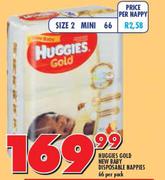 Huggies Gold New Baby Disposable Nappies-66 Per Pack