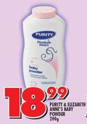 Purity & Elizabeth Anne's Baby Powder-200g