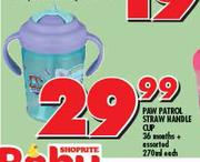 Paw Patrol Straw Handle Cup 36 Months+-270ml Each