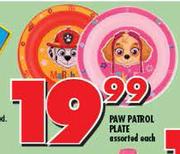 Paw Patrol Plate-Each