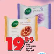 Pure Facial Wipes Assorted-25 Per Pack
