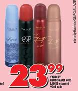 Yardley Deodorant For Ladies Assorted-90ml Each