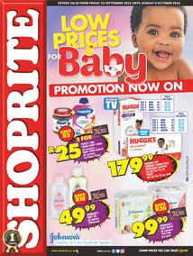 Shoprite Gauteng, Mpumalanga, North West & Limpopo : Low Prices For Baby (22 September - 8 October 2023)