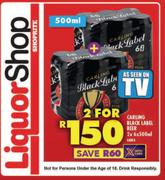 Carling Black Label Beer-2 x 6 x 500ml