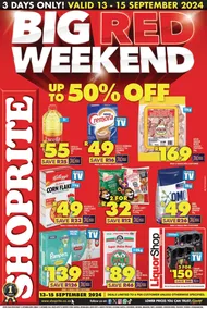 Shoprite Gauteng, Mpumalanga, North West & Limpopo : Big Red Weekend (13 September - 15 September 2024)