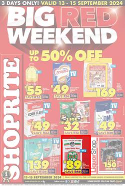 Shoprite Gauteng, Mpumalanga, North West & Limpopo : Big Red Weekend (13 September - 15 September 2024), page 1