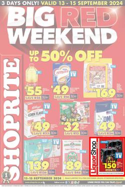 Shoprite Gauteng, Mpumalanga, North West & Limpopo : Big Red Weekend (13 September - 15 September 2024), page 1