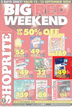 Shoprite Gauteng, Mpumalanga, North West & Limpopo : Big Red Weekend (13 September - 15 September 2024), page 1