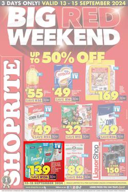 Shoprite Gauteng, Mpumalanga, North West & Limpopo : Big Red Weekend (13 September - 15 September 2024), page 1