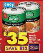 Rhodes Smooth Apricot Jam-900g Each