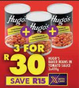Hugo's Baked Beans In Tomato Sauce-For 3 x 410g