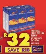 Fruitree Fruit Nectar Blend (All Varints)-6 x 200ml Per Pack