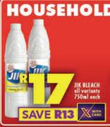 Jik Bleach (All variants)-750ml Each