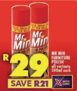 Mr Min Furniture Polish (All Variants)-300ml Each