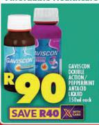 Gaviscon Double Action/Peppermint Anticid Liquid-150ml Each
