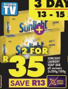 Sunlight Laundry Soap bar (All variants)-For 2 x 200/500g