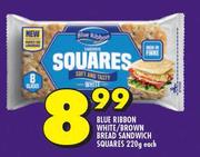 Blue Ribbon White/Brown Bread Sandwich Squares-220g Each