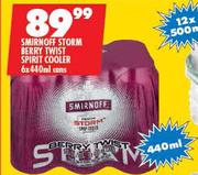 Smirnoff Storm Berry Twist Spirit Cooler Cans-6 x 440ml 