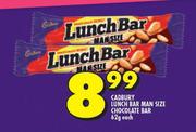 Cadbury Lunch Bar Man Size Chocolate Bar-62g Each