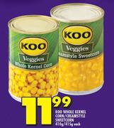 Koo Whole Kernel Corn/Creamstyle Sweetcorn-410g/415g Each