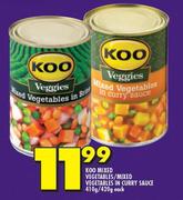 Koo Mixed Vegetables/Mixed Vegetables In Curry Sauce-410g/420g Each