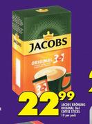 Jacobs Kronung Original 3 In 1 Coffee Sticks-10 Per Pack