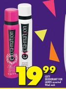 Coty Deodorant For Ladies Assorted-90ml Each