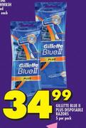 Gillette Blue II Plus Disposable Razors-5 Per Pack