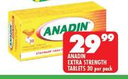 Anadin Extra Strength Tablets-30 Per Pack
