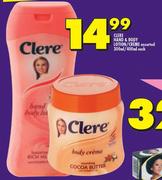 Clere Hand & Body Lotion/Creme Assorted-300ml/400ml Each