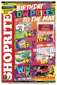Shoprite Gauteng, Mpumalanga, North West & Limpopo : Birthday Low Prices To The Max (22 July - 11 August 2024)
