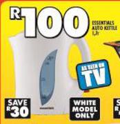 Essentials 1.7Ltr Auto White Kettle