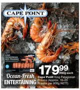 Cape Point King Patagonian Prawns-800g Each