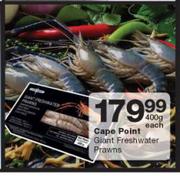 Cape Point Giant Freshwater Prawns-400g Each