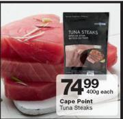 Cape Point Tuna Steaks-400g Each