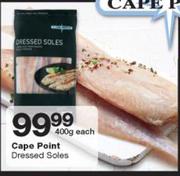 Cape Point Dressed Soles-400g Each